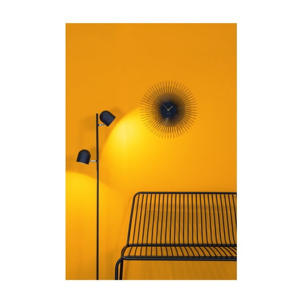 Czarny zegar ścienny Karlsson Peony, ø 45 cm-image-1