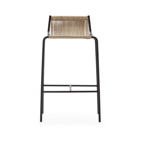 Beżowy metalowy hoker (wysokość siedziska 65 cm) Emily – Marckeric-image-4