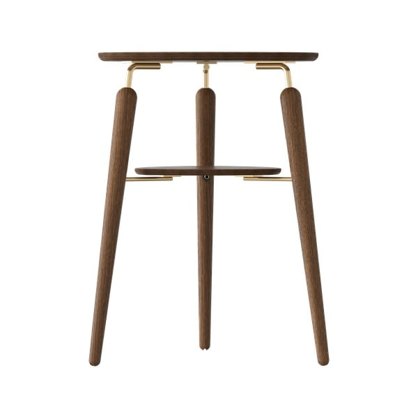 Brązowy okrągły stolik z litego drewna dębowego ø 46 cm My Spot – UMAGE