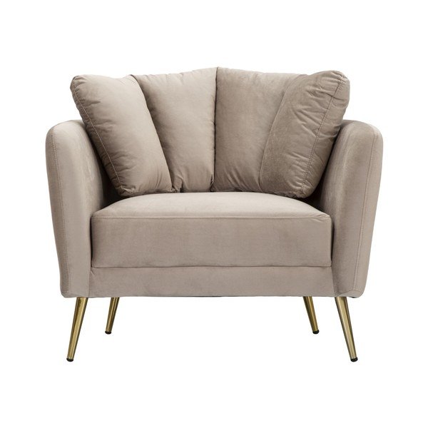 Szarobrązowy aksamitny fotel Kiev – Mauro Ferretti-image-2