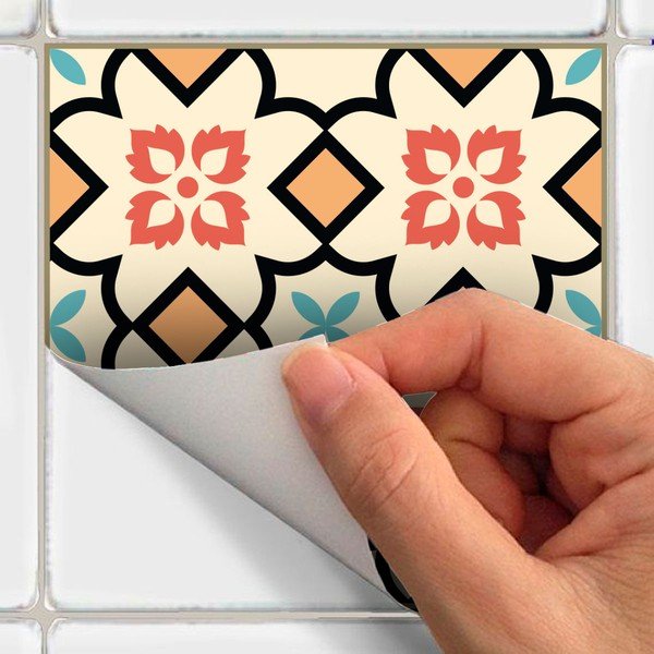 Zestaw 24 naklejek ściennych Ambiance Azulejos Sofiana, 15x15 cm-image-1