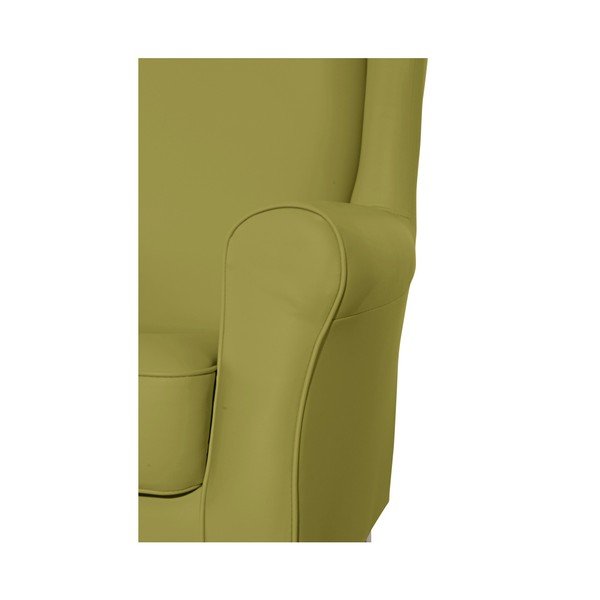Zielony fotel uszak Max Winzer Lorris Leather Apple-image-3