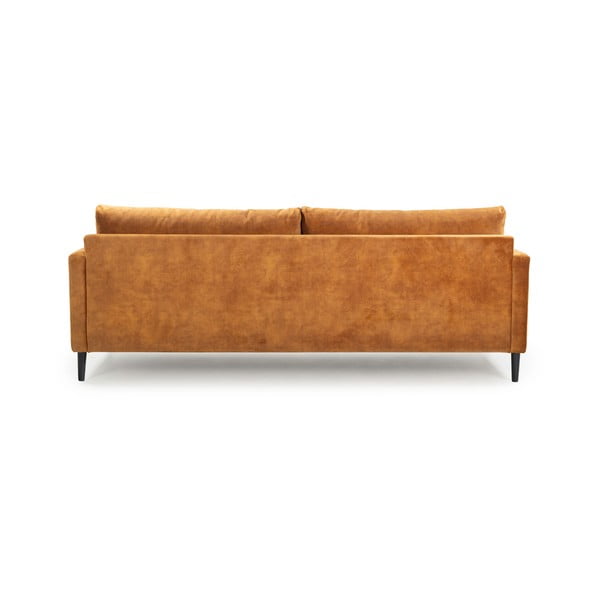 Żółta sofa z aksamitnym obiciem Scandic Adagio, szer. 220 cm-image-3