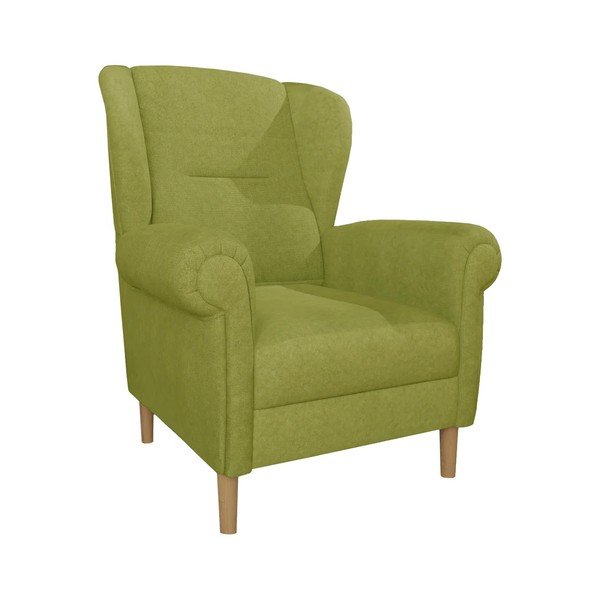 Zielony fotel typu uszak Swan – Ropez