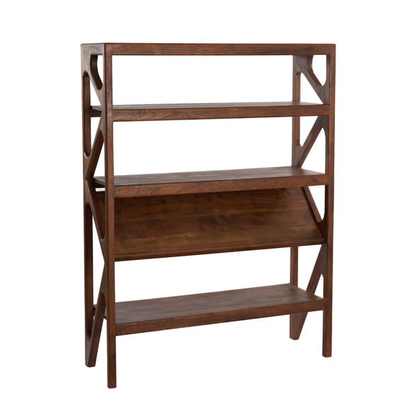Brązowy regał z litego drewna akacjowego 120x160 cm Yuki – Light & Living-image-4
