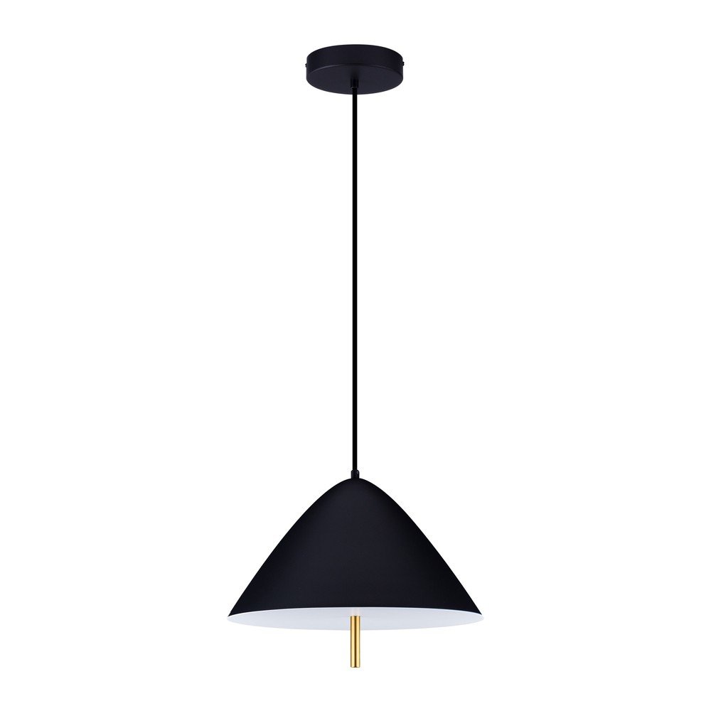 Metalowa lampa wisząca LED w kolorze matowej czerni z metalowym kloszem ø 40 cm Oros – Nova Luce