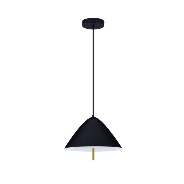 Metalowa lampa wisząca LED w kolorze matowej czerni z metalowym kloszem ø 40 cm Oros – Nova Luce