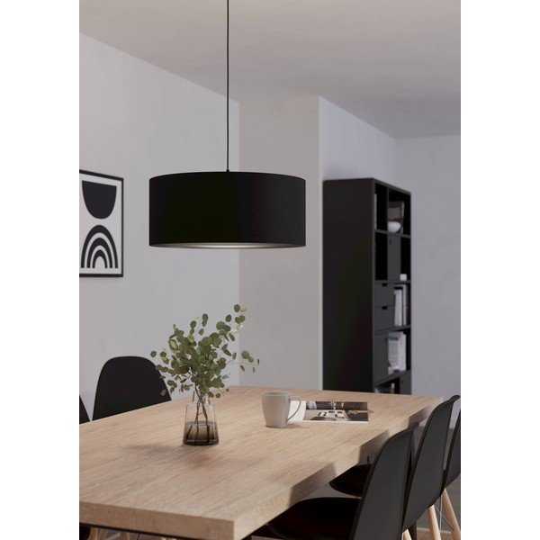 Czarna lampa wisząca z tekstylnym kloszem ø 53 cm MASERLO 1 – EGLO-image-1