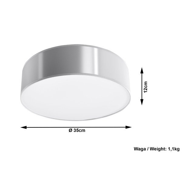 Lampa sufitowa w kolorze srebra ø 35 cm Atis – Sollux-image-3