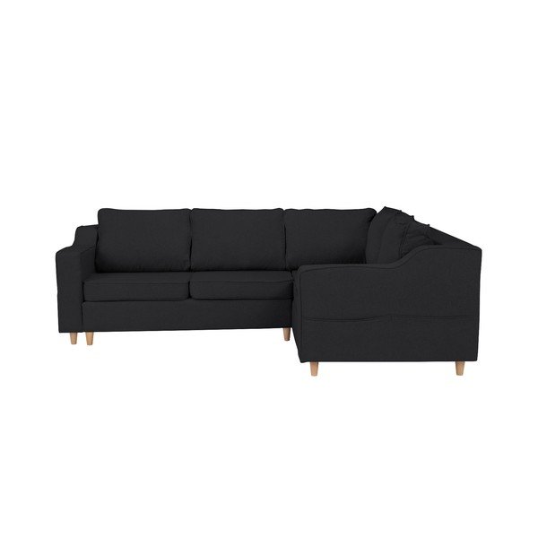 Ciemnoszara rozkładana 4-osobowa sofa Mazzini Sofas Jonquille, prawostronna-image-1