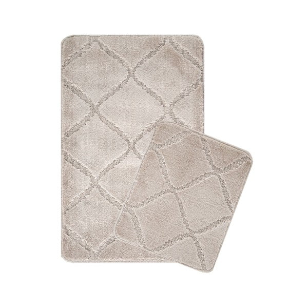 Jasnobrązowe dywaniki łazienkowe zestaw 2 szt. 50x80 cm Cizgili – Foutastic