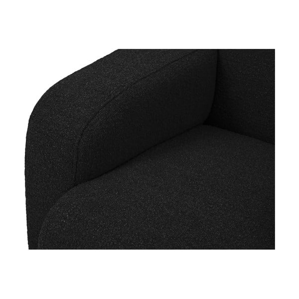 Czarny narożnik z materiału bouclé (prawostronny) Molino – Micadoni Home-image-4