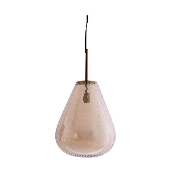 Lampa wisząca w bursztynowym kolorze ze szklanym kloszem Leona – Light & Living