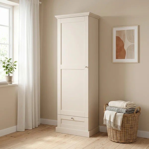 Beżowa szafka z matowym wykończeniem 60x180x35 cm Binz – Støraa-image-1