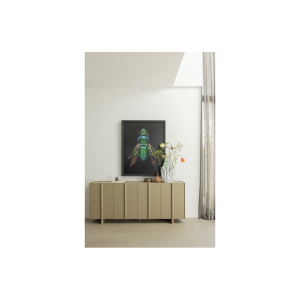 Beżowa niska komoda z litego drewna sosnowego 200x85 cm Basu – WOOOD-image-1