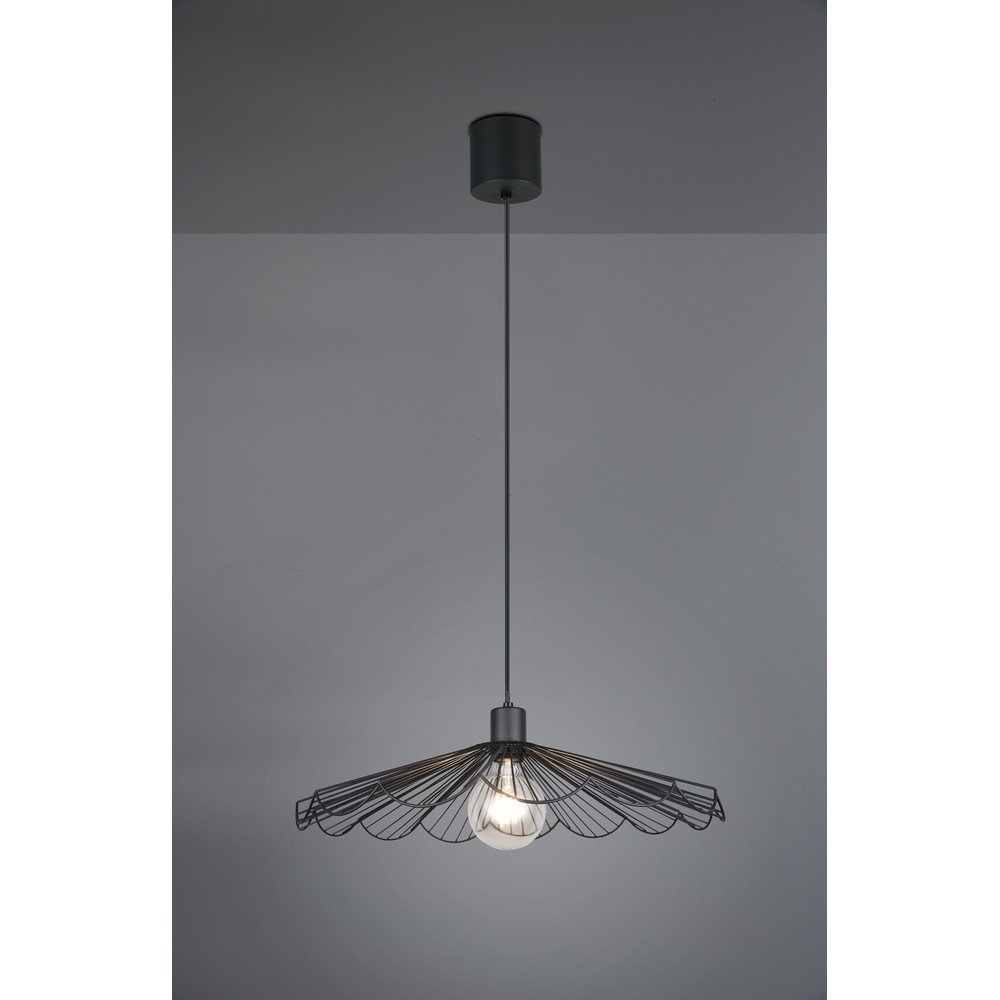 Czarna metalowa lampa wisząca z metalowym kloszem ø 50 cm Margarita – Reality (zdjęcie 3)