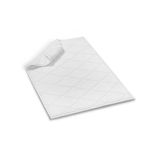 Biały bawełniany dywanik łazienkowy Foutastic Diamond, 50x80 cm