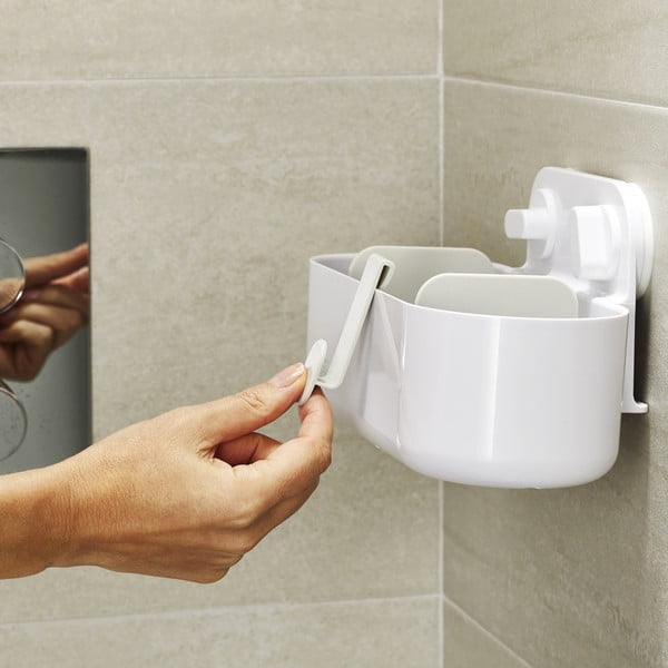 Biała plastikowa półka łazienkowa bez wiercenia Duo – Joseph Joseph-image-3