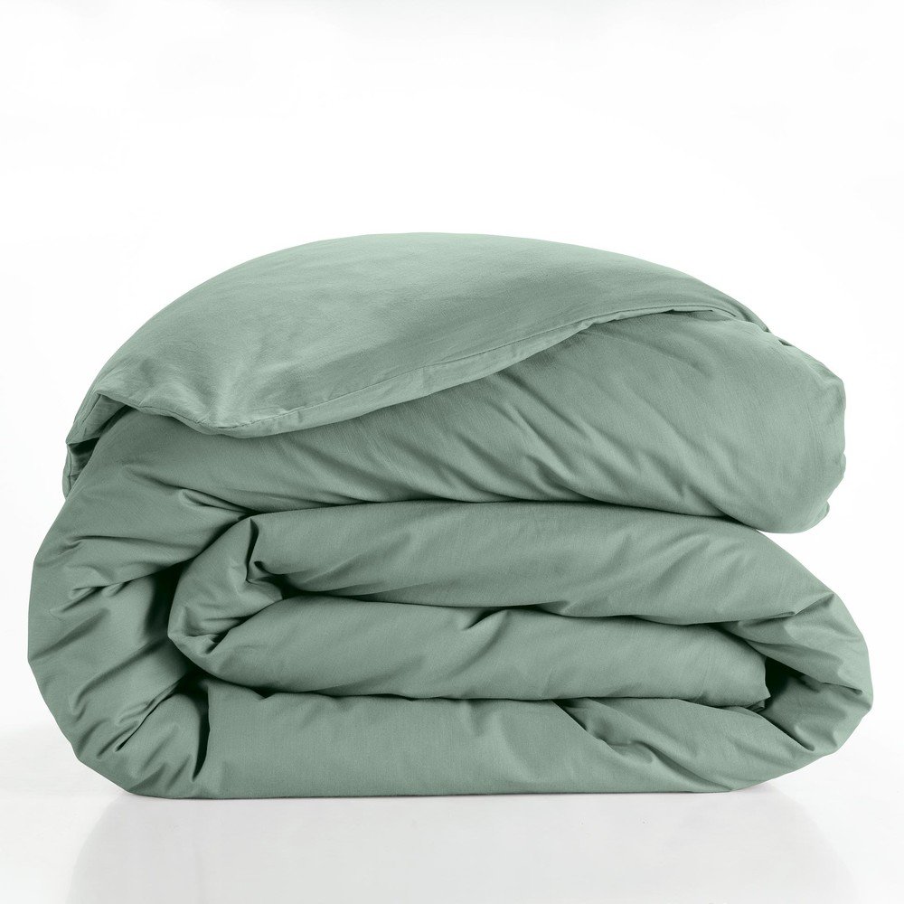 Zielona bawełniana poszwa na kołdrę dwuosobowa 240x220 cm Lina – douceur d'intérieur