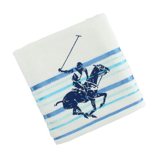 Ręcznik bawełniany BHPC White 50x100 cm, niebieski