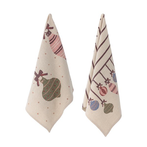 Bawełniane ścierki zestaw 2 szt. ze świątecznym motywem 71x45 cm Ornamentia – Bloomingville-image-1