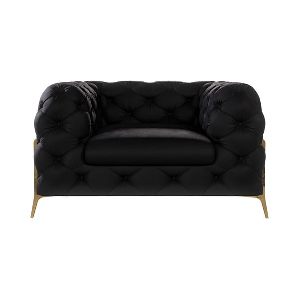 Czarny aksamitny fotel Chelsea Bis – Ropez-image-2