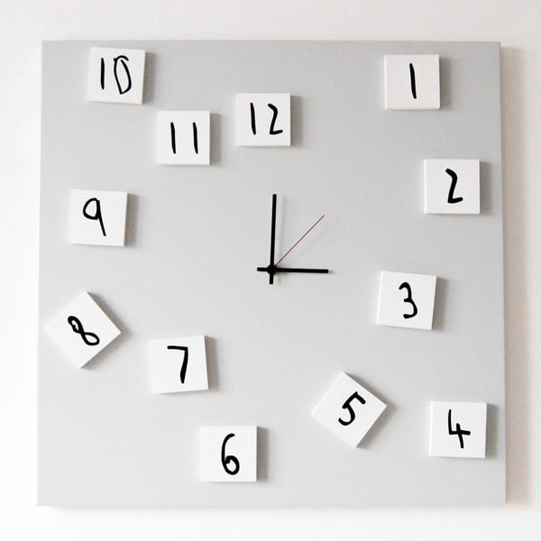 Zegar ścienny dESIGNoBJECT.it Changing Clock White, 50 x 50 cm -image-2