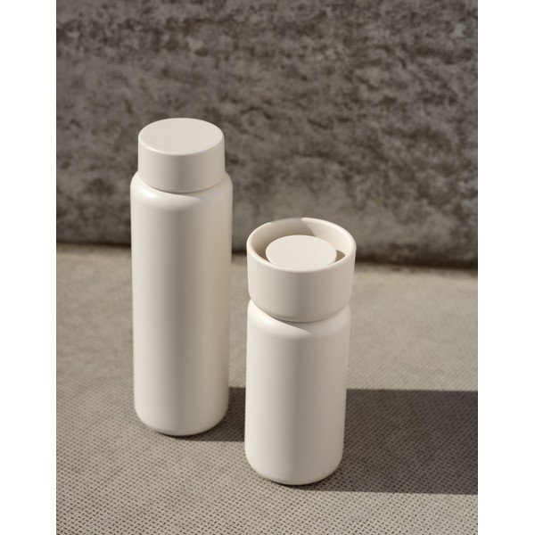 Beżowy kubek termiczny ze stali nierdzewnej 400 ml Singles – Zone-image-1