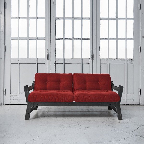 Sofa rozkładana Karup Step Black/Passion Red-image-1