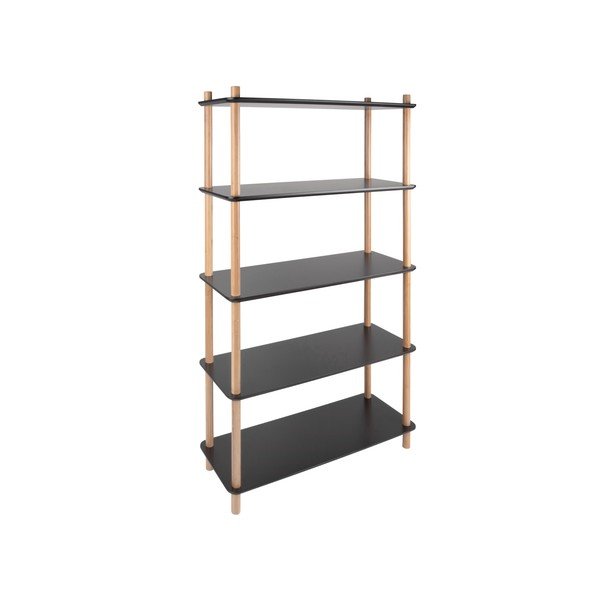 Czarny regał z bambusowymi nogami Leitmotiv Cabinet Simplicity-image-2