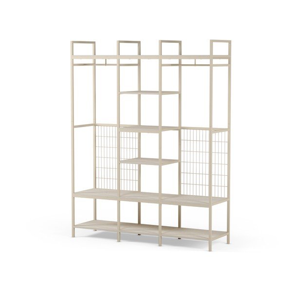 Kremowa stalowa szafa otwarta 140x179,5x40 cm Amara – Marckeric