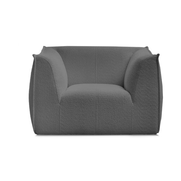 Ciemnoszary fotel z materiału bouclé Giorgia – Bobochic Paris-image-3