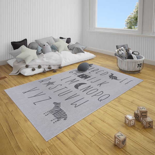 Szary dywan dla dzieci Ragami Letters, 80x150 cm-image-3