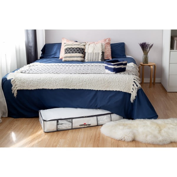 Tekstylny/plastikowy pojemnik pod łóżko próżniowy 105x45x15,5 cm Life – Compactor-image-1