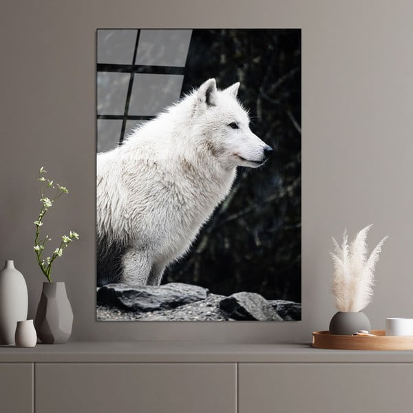Szklany obraz 70x100 cm White Wolf – Wallity-image-1