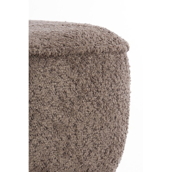 Brązowy puf z materiału bouclé Leyla – Light & Living-image-1
