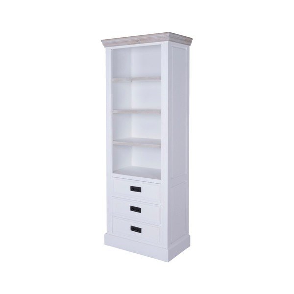 Biblioteczka z drewna paulowni z 3 szufladami Canett Florenzio-image-1