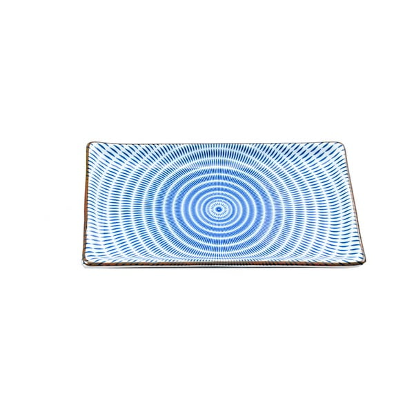 Talerz porcelanowy Blue Stripe, 21.6 cm