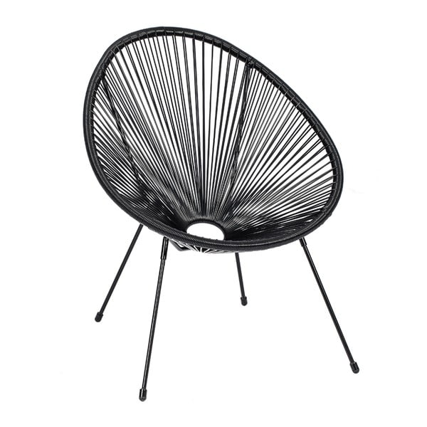 Czarny metalowy/plastikowy fotel ogrodowy Avocado Comfort – Bonami Selection-image-3