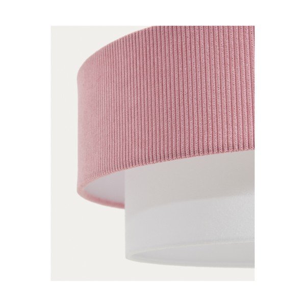 Biało-jasnoróżowa lampa dziecięca z tekstylnym kloszem Bianella – Kave Home-image-3