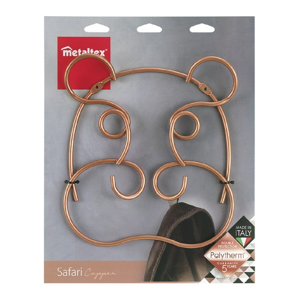 Ścienny stalowy haczyk w kolorze miedzi Hippo – Metaltex-image-2