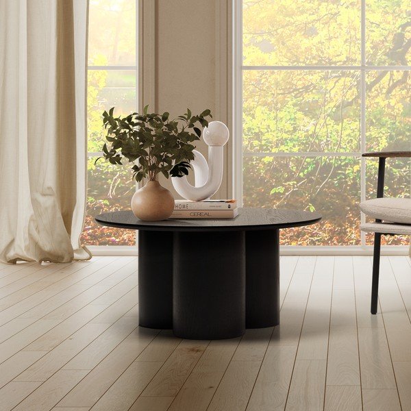 Czarny okrągły stolik ø 80 cm Lua – MOME-image-1