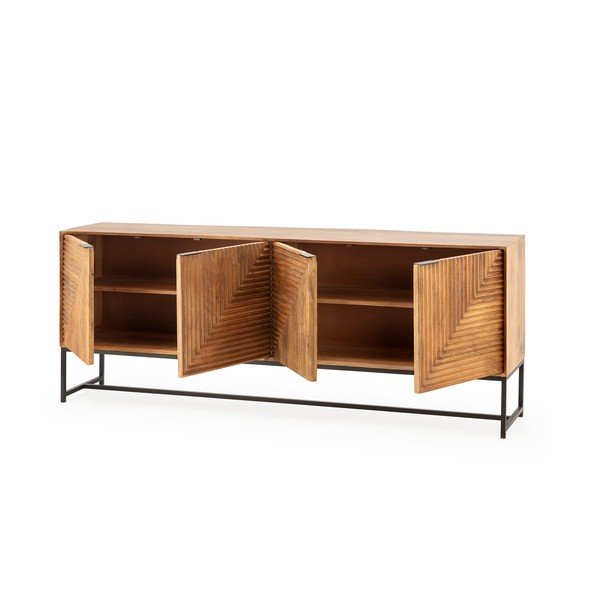 Komoda z litego drewna mango w naturalnym kolorze 210x80x40 cm Nereida – MOME-image-4