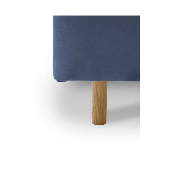 Niebieskie tapicerowane łóżko dwuosobowe ze stelażem 180x200 cm Zee – Scandic-image-4