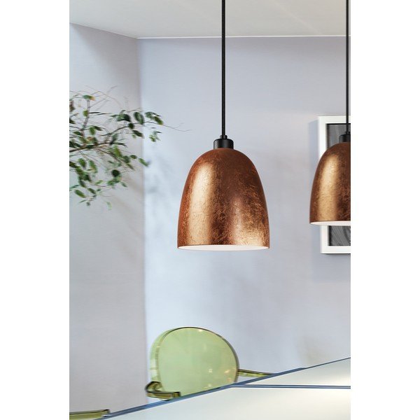 Lampa wisząca w kolorze miedzi z czarnym kablem i czarną oprawką Sotto Luce Awa Elementary, ⌀ 17 cm-image-1