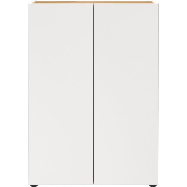 Biała szafka w dekorze dębu 74x105x33 cm Alviano – Germania-image-4