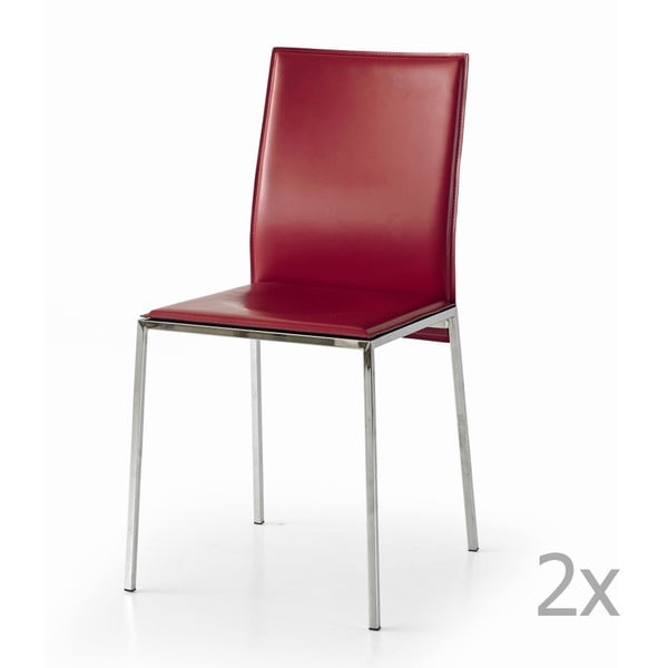 Zestaw 2 czerwonych krzeseł Castagnetti Fax