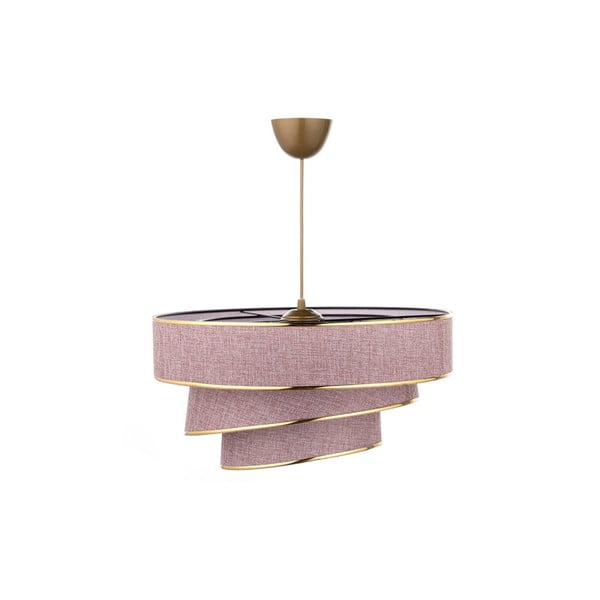 Lampa wisząca w różowo-złotym kolorze z tekstylnym kloszem ø 40 cm Couper – Opviq lights
