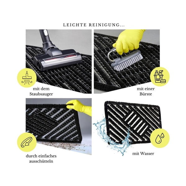 Wycieraczka z włókna kokosowego 45x75 cm Coco Black – Hanse Home-image-3