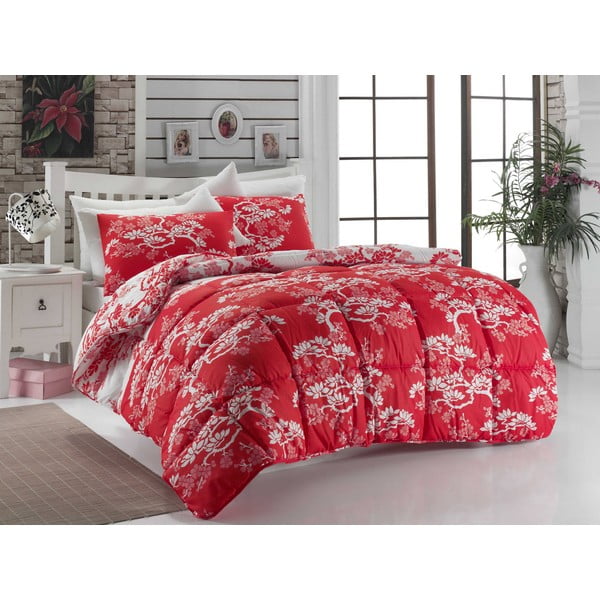 Narzuta pikowana na łóżko dwuosobowe Bonsai Red, 195x215 cm